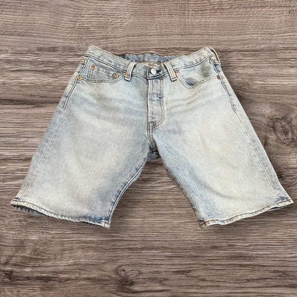 Signature by Levi Strauss Blue Denim Jean Shorts with Vintage Distressing - Picture 1 of 5